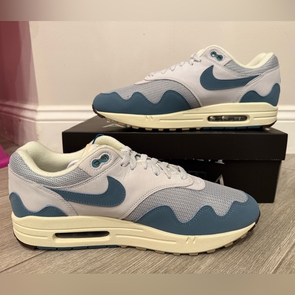 Patta x Nike Air Max 1 Noise Aqua DH1348-004 Metallic Silver Pure Platinum Sz 12 main image 7